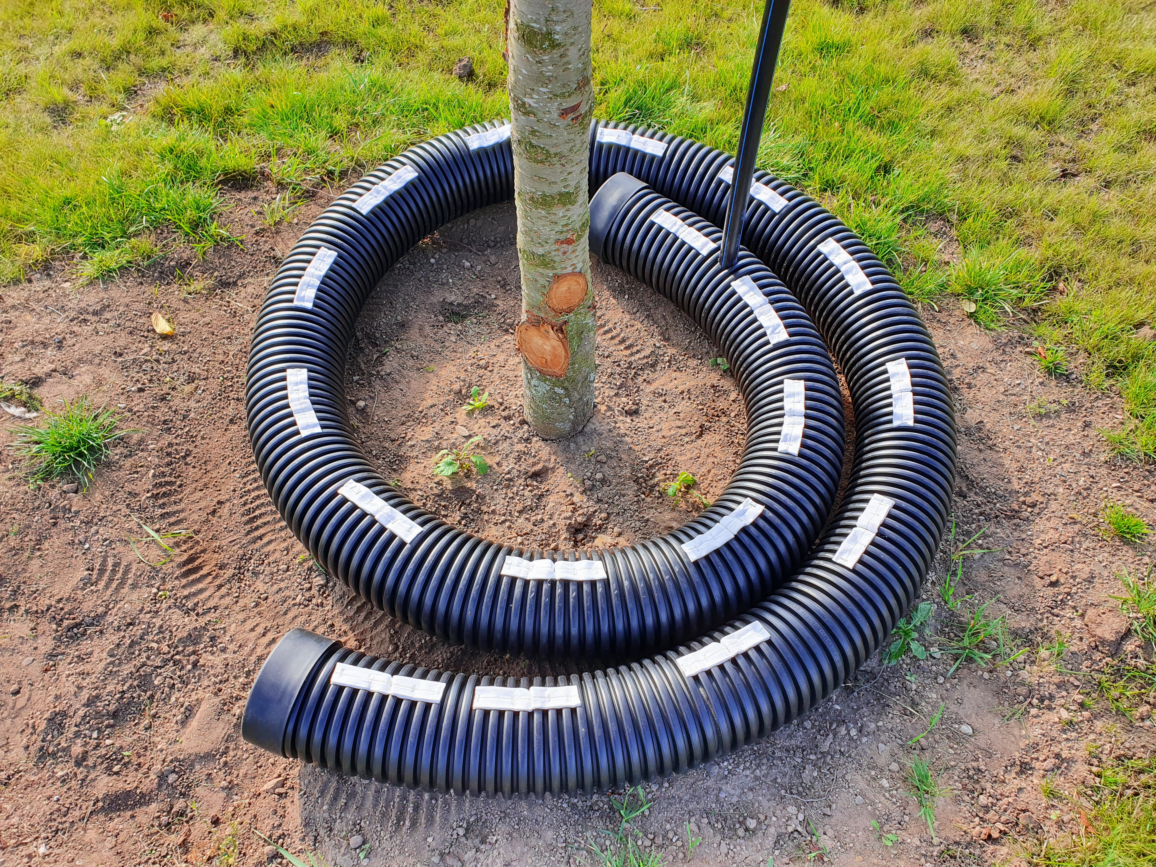 flexi pipe around tree